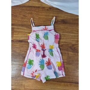 Mini Boden Size 3-4 Y Pink Pineapple Romper Cotton